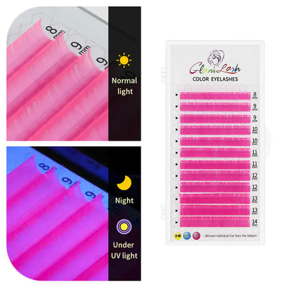 Colorful Thick Fluorescent False Eyelashes Set