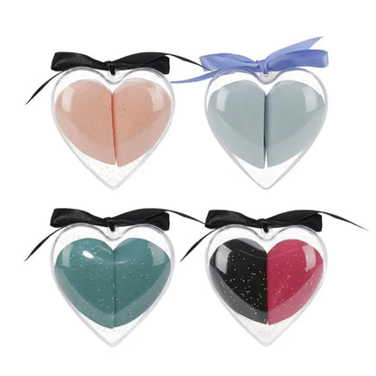 Makeup Sponge Set in Heart-Shaped Box with Tools