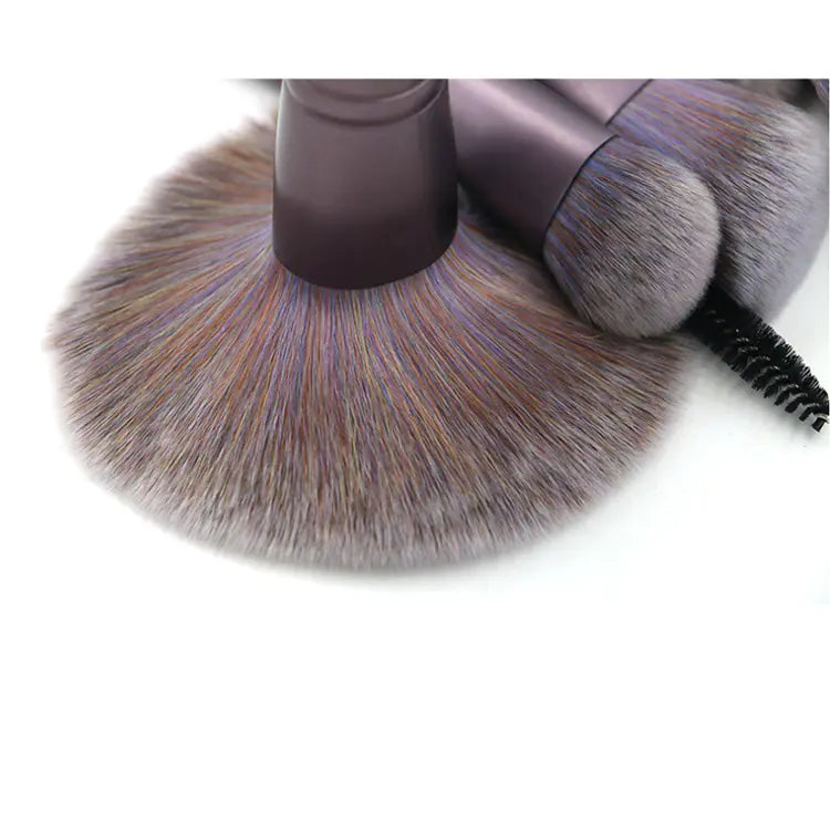11 Color Microfiber Makeup Brush Set with Foundation Tools & Brush Purse