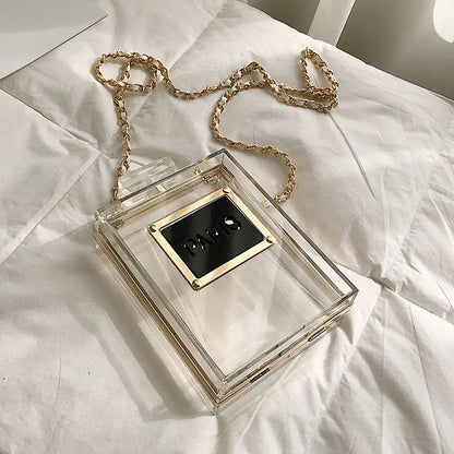 Trendy Transparent Perfume Bottle Crossbody Bag