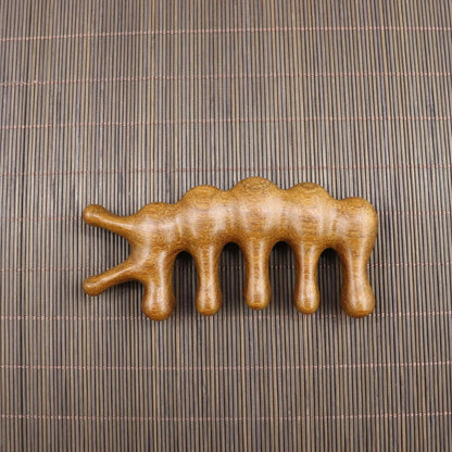 Handmade Golden Sandalwood Scalp Massager Comb