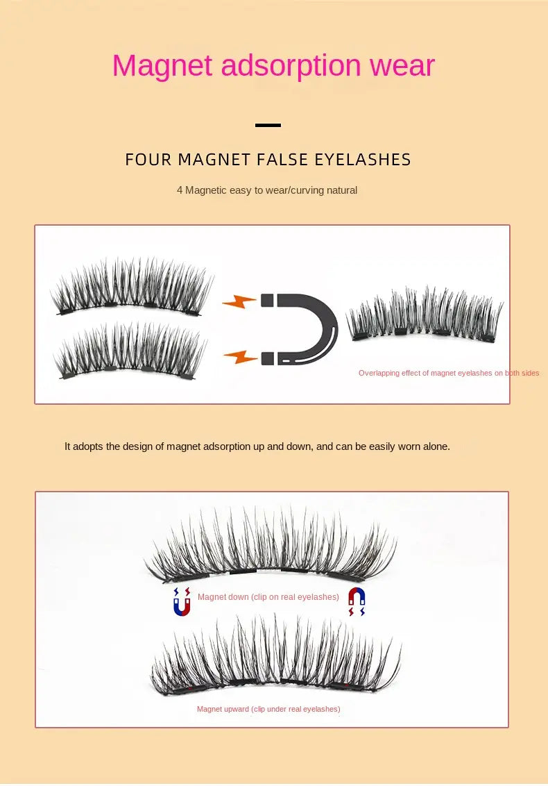 3D Mink Eyelashes with Magnetic Tweezers - Reusable