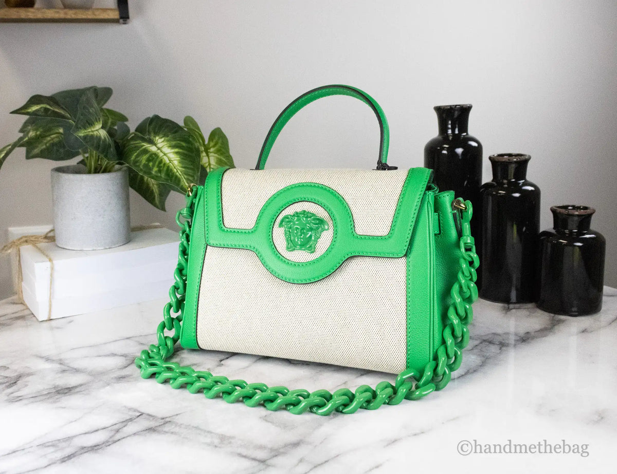 Vercase Rope Versace Small Bright Green Rope Canvas Shopper Tote – Gloww Cosmetics