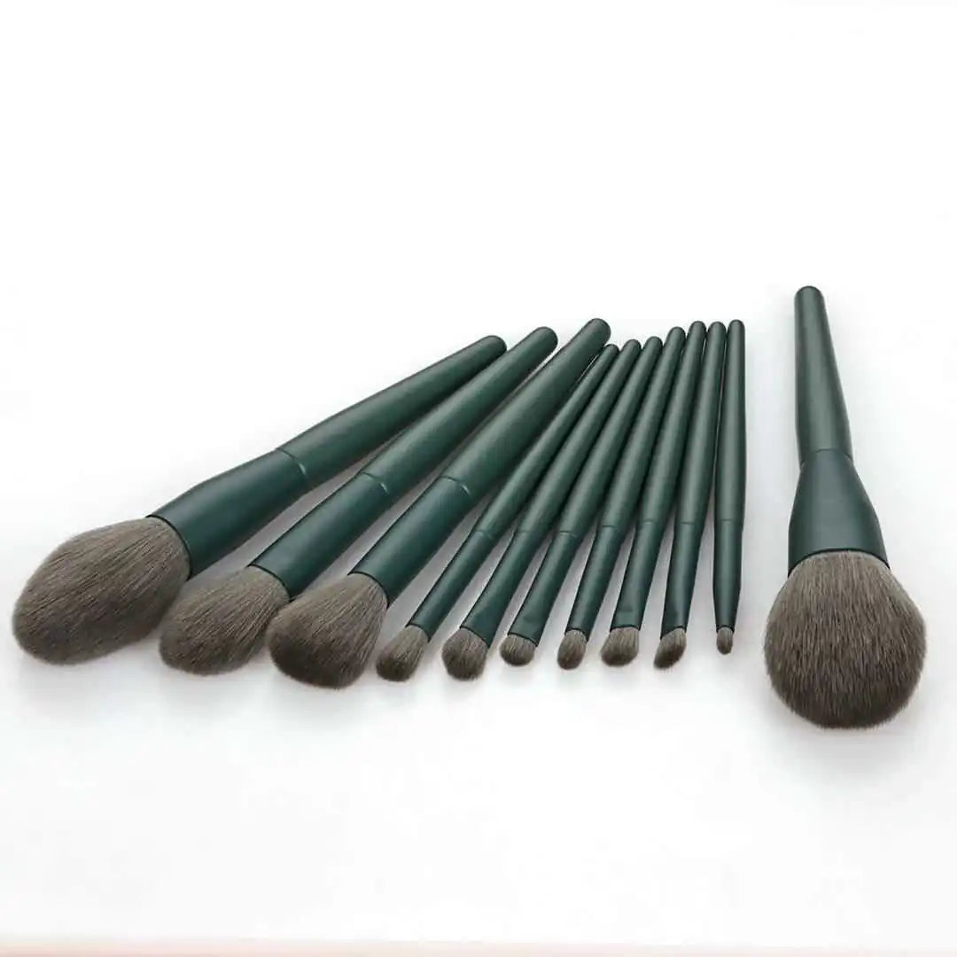 11-Piece Yellow Makeup Brush Set and Beauty Tools