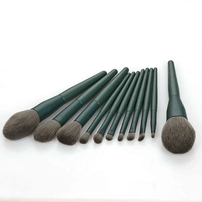 11-Piece Yellow Makeup Brush Set and Beauty Tools