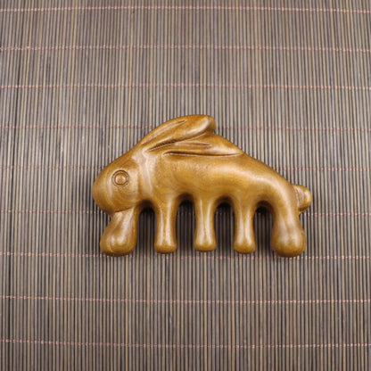 Handmade Golden Sandalwood Scalp Massager Comb
