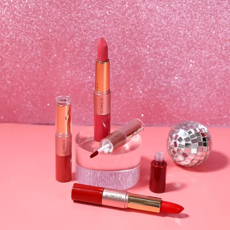 Double-End Velvet Matte Lipstick & Lip Gloss (12 Colors)