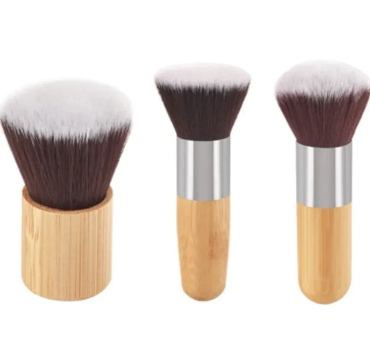 Women's Flat Makeup Brush with Bamboo Handle