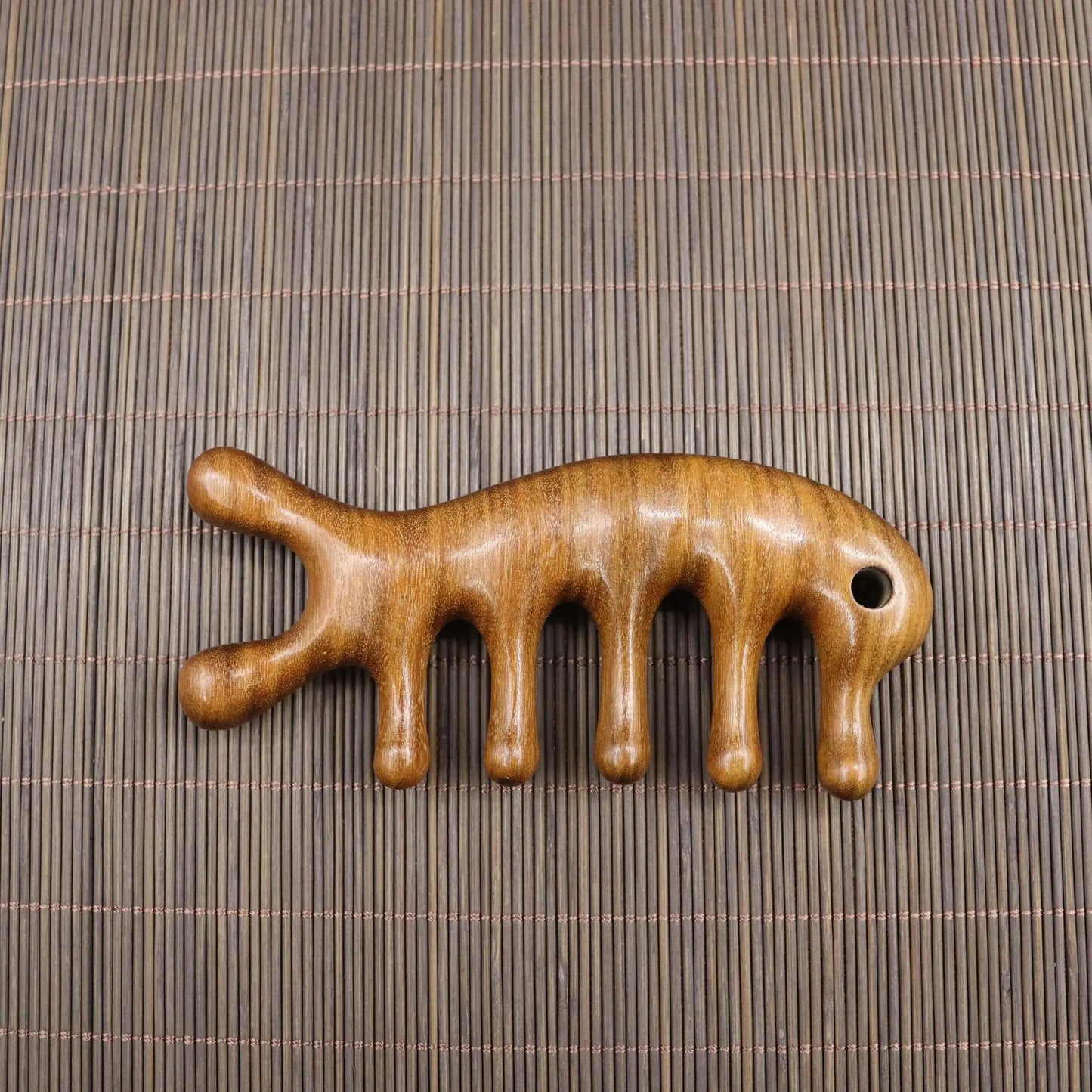Handmade Golden Sandalwood Scalp Massager Comb