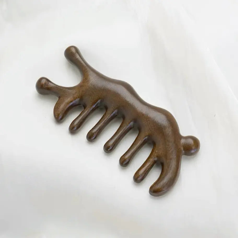 Handmade Golden Sandalwood Scalp Massager Comb