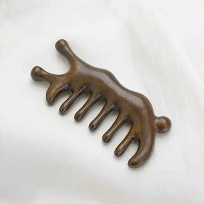 Handmade Golden Sandalwood Scalp Massager Comb
