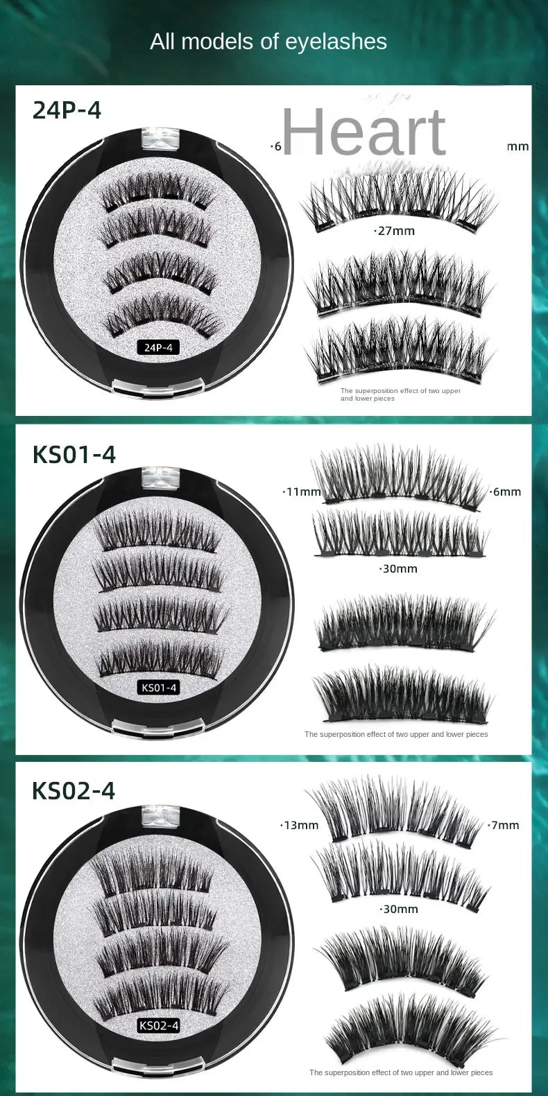 3D Mink Eyelashes with Magnetic Tweezers - Reusable