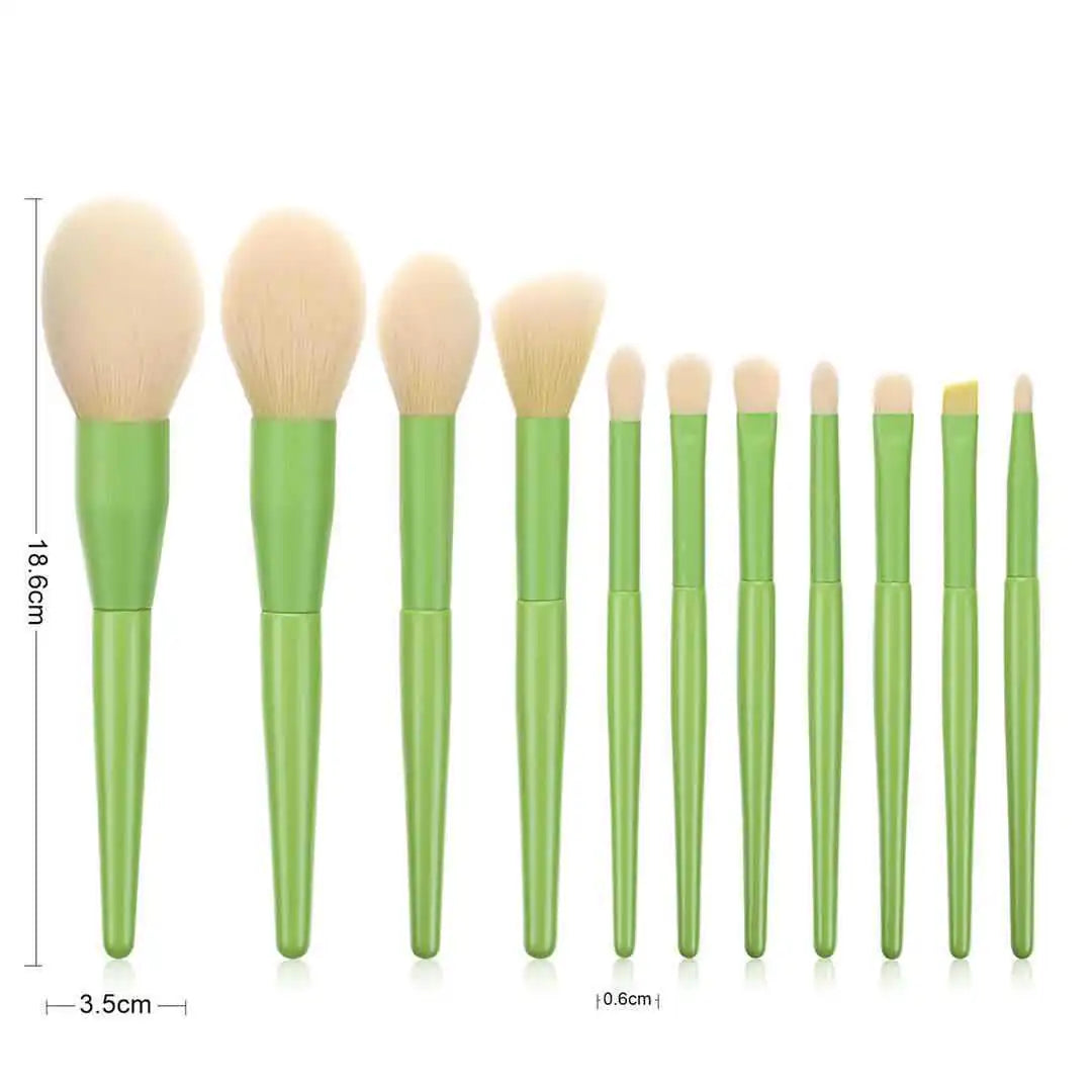 11-Piece Yellow Makeup Brush Set and Beauty Tools