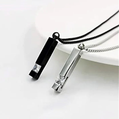 Geometric Couple Zircon Perfume Necklace