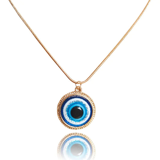 19MM Resin Blue Eye Pendant Necklace - Evil Eye Design
