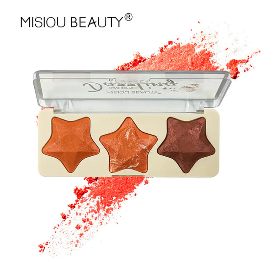3-Color Highlighter Contour Powder with Star Design