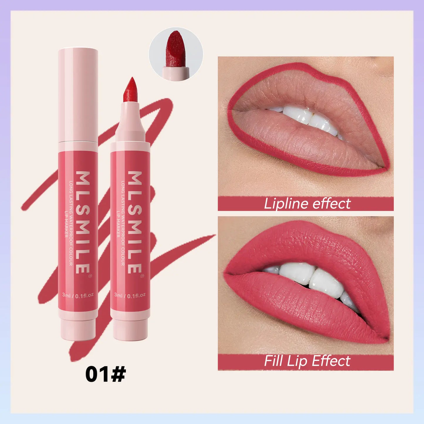 Waterproof Long-lasting Lip Liner and Lipstick Pencil