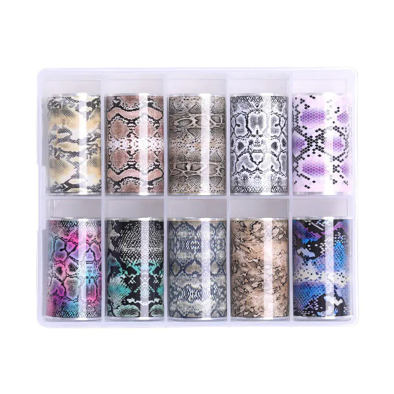 Classic Manicure Nail Sticker Set - Snake and Star Design