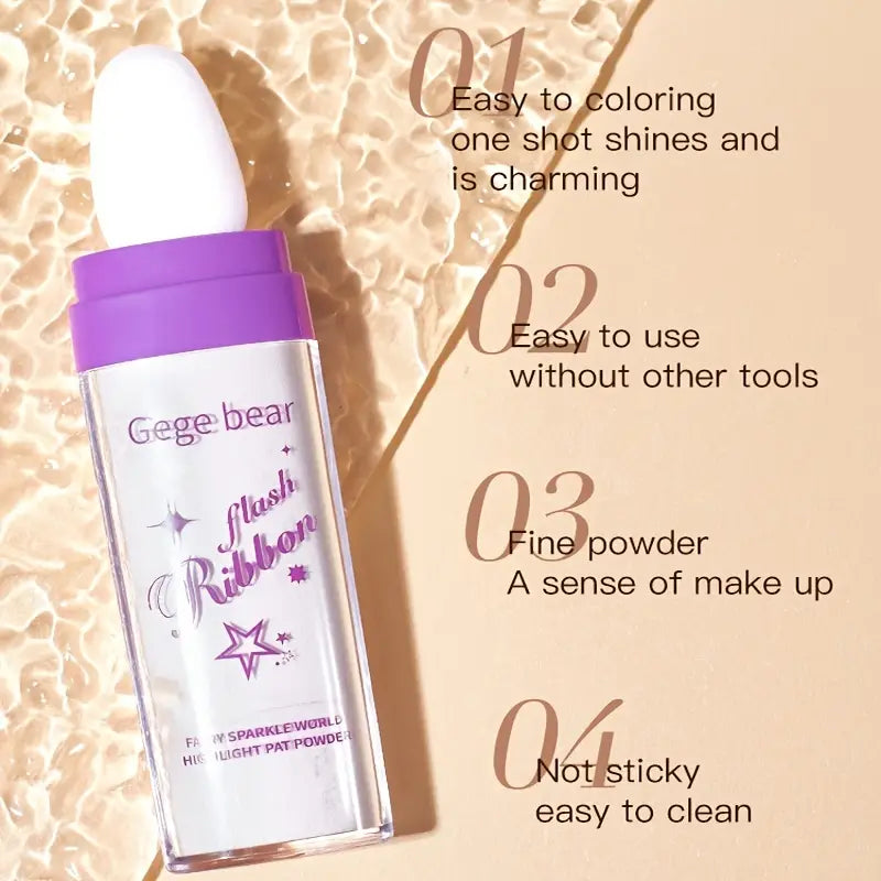 3-Color Pearlescent Highlighter Powder for Face & Body