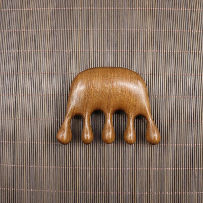 Handmade Golden Sandalwood Scalp Massager Comb