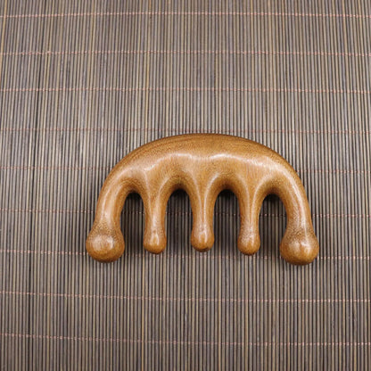 Handmade Golden Sandalwood Scalp Massager Comb