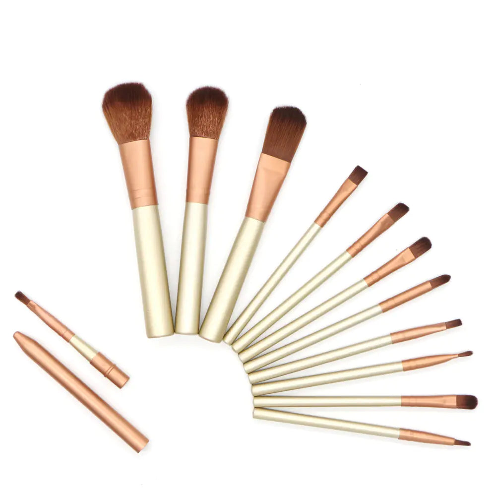 Printed Makeup Brush Set in Iron Box, 12 Pieces