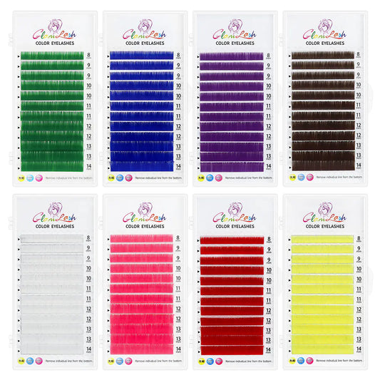 Colorful Thick Fluorescent False Eyelashes Set
