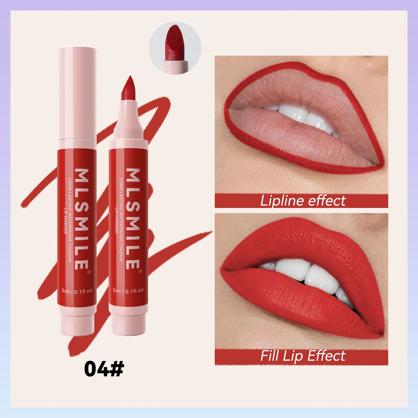 Waterproof Long-lasting Lip Liner and Lipstick Pencil