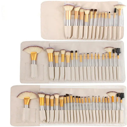 Makeup Brush Set, Short Handle, 12/18/24 Pieces