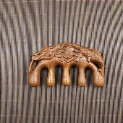 Handmade Golden Sandalwood Scalp Massager Comb