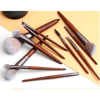 11 Color Microfiber Makeup Brush Set with Foundation Tools & Brush Purse