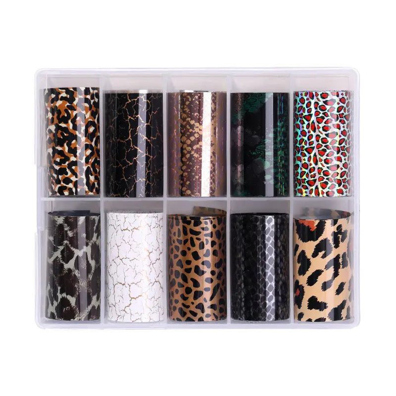 Classic Manicure Nail Sticker Set - Snake and Star Design