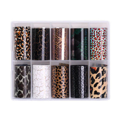Classic Manicure Nail Sticker Set - Snake and Star Design