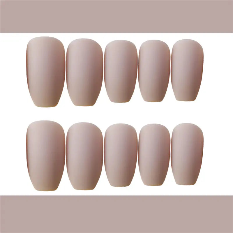Nina 245 Ballet Khaki Matte Nail Set (24 Pieces)