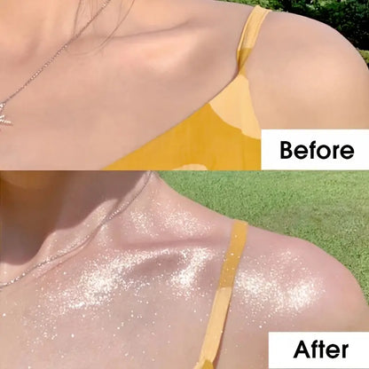 3-Color Pearlescent Highlighter Powder for Face & Body