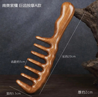Handmade Golden Sandalwood Scalp Massager Comb
