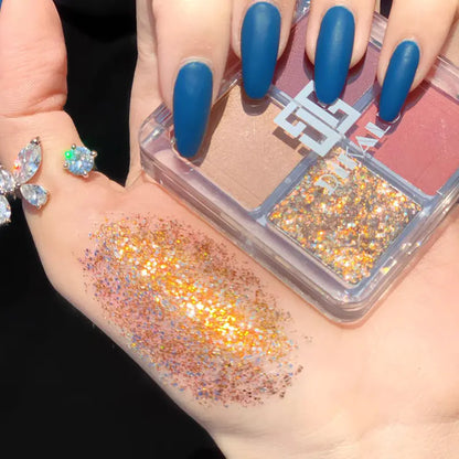 4 Color Matte Eyeshadow Palette with Glitter Pigment