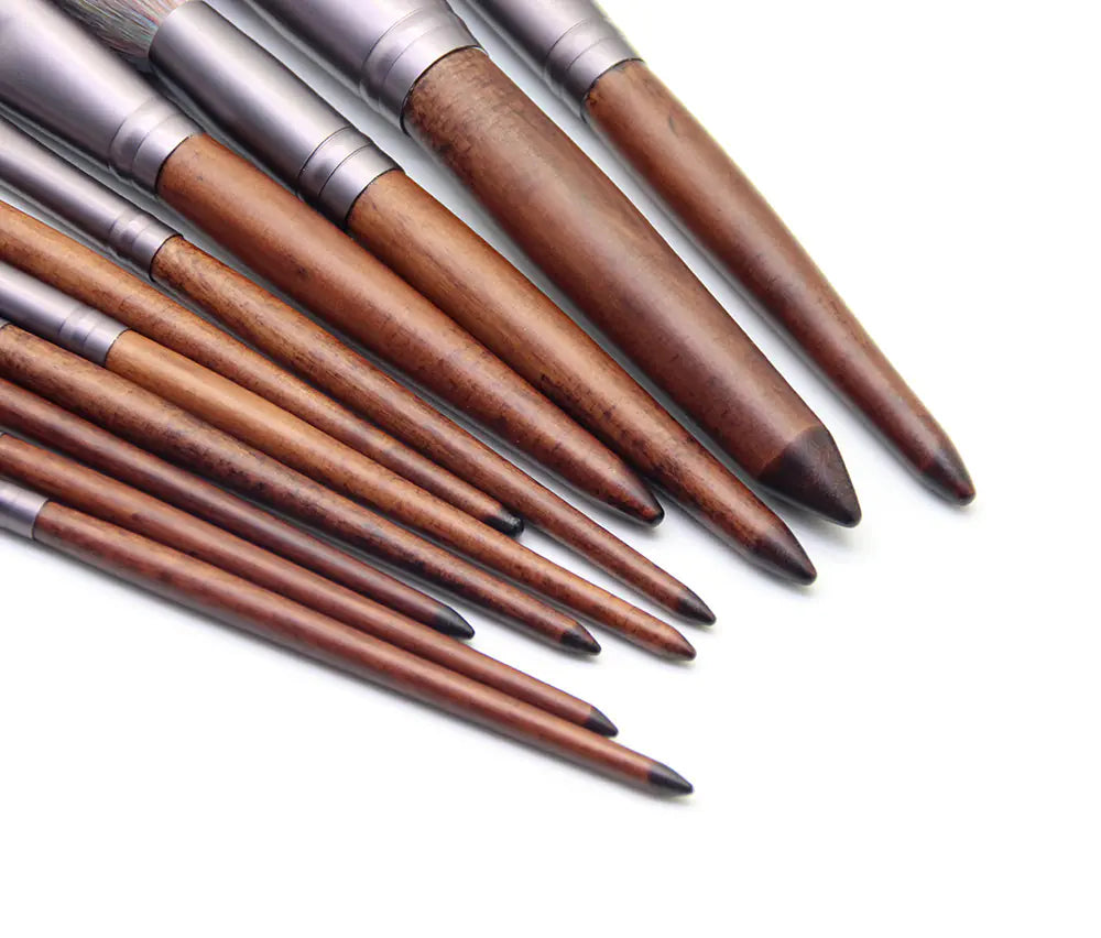 11 Color Microfiber Makeup Brush Set with Foundation Tools & Brush Purse