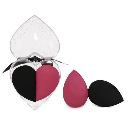 Makeup Sponge Set in Heart-Shaped Box with Tools