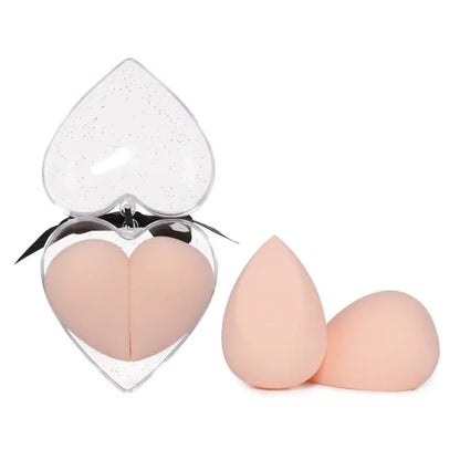 Makeup Sponge Set in Heart-Shaped Box with Tools