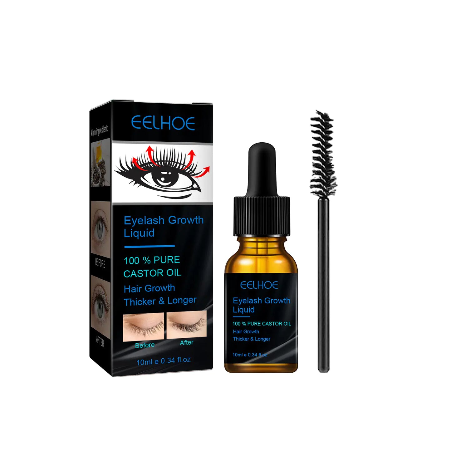 EELHOE Castor Oil Mascara for Naturally Lush Lashes