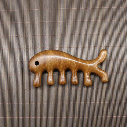 Handmade Golden Sandalwood Scalp Massager Comb