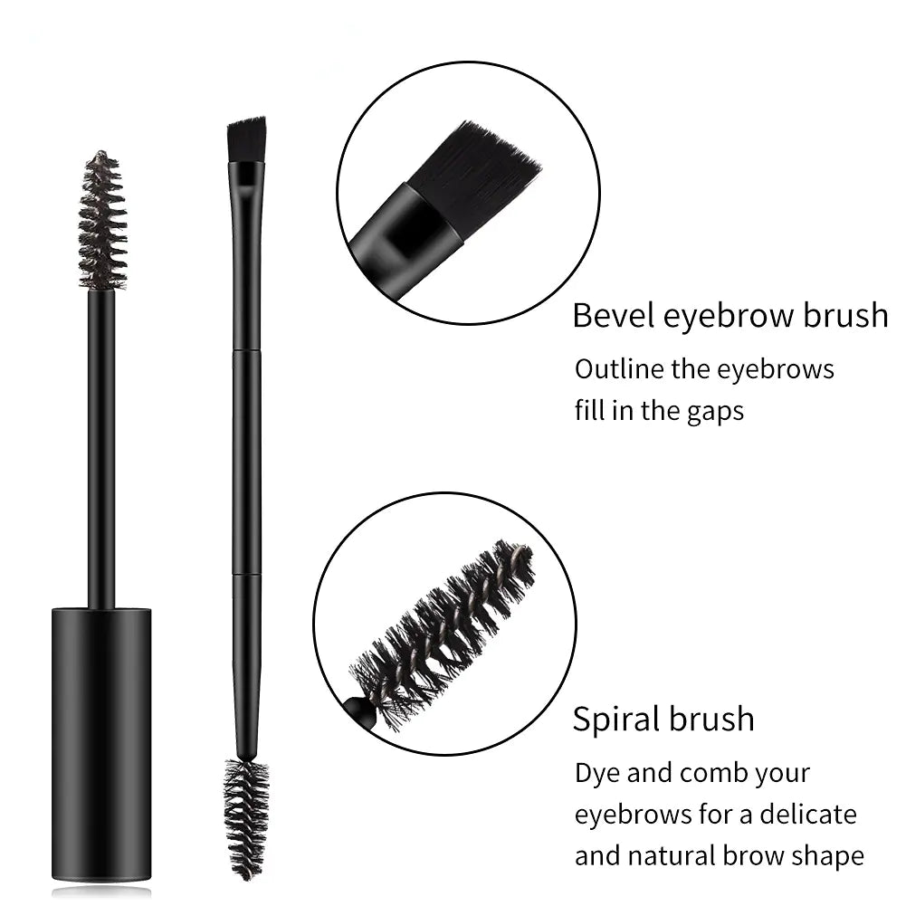 Double-Headed Eyebrow Brush with Lasting Gel Cream