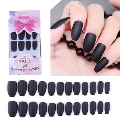 Ballet Red Matte Press-On Nails with Adhesive Gel